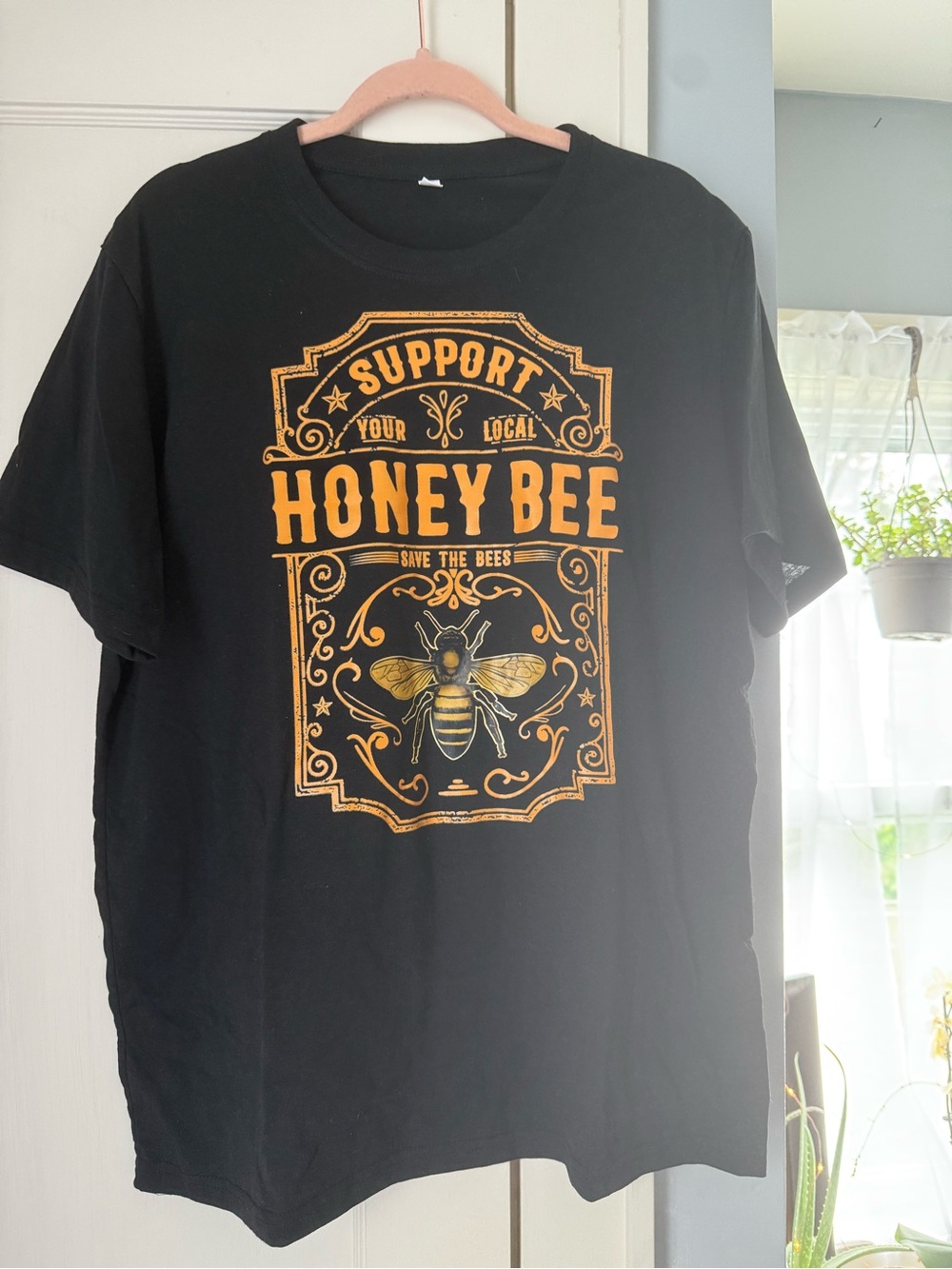 Support Your Local Honey Bee Graphic Tee - Black & Gold